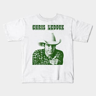 Chris LeDoux - // green solid style, Kids T-Shirt